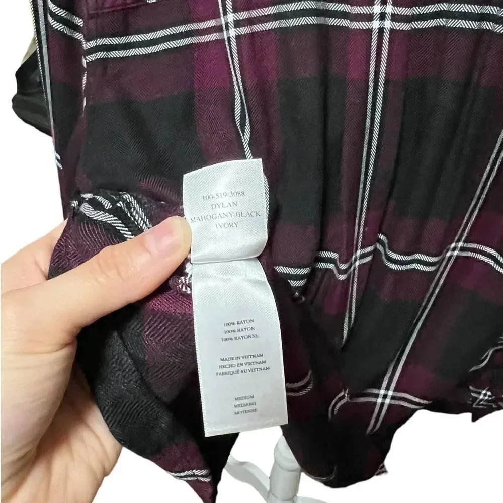 Rails Dylan Button Up Mahogany Black Ivor Top - image 8